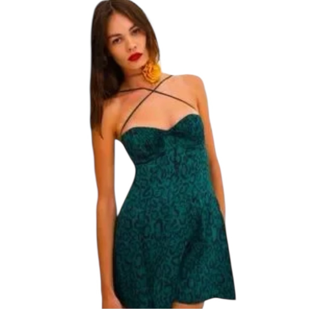 For Love & Lemons Wendy Dress Leopard Print Bustier Strappy Back Cutout L NWT - Picture 5 of 7
